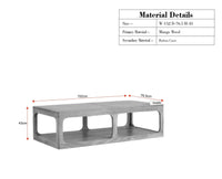 Boston Wooden Riviera Cane Coffee Table Grey Finish