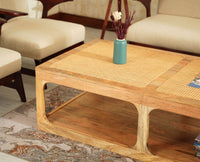 Boston Wooden Riviera Cane Coffee Table Natural Finish