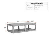 Boston Wooden Riviera Cane Coffee Table Brown Finish