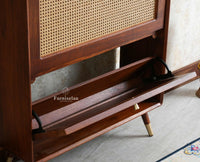 Boston Wooden Shoe Rack Cabinet Flip-down Doors Furniselan
Brown Finish