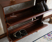 Boston Wooden Shoe Rack Cabinet Flip-down Doors Furniselan
Brown Finish