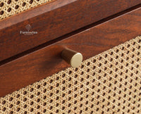 Boston Wooden Wall Hung Shoe Rack Cabinet Flip-Down Doors Brown Finish