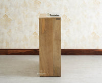 Boston Wooden Wall Hung Shoe Rack Cabinet Flip-Down Doors Natural Finish