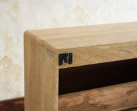 Boston Wooden Wall Hung Shoe Rack Cabinet Flip-Down Doors Natural Finish