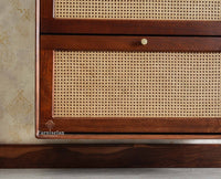 Boston Wooden Wall Hung Shoe Rack Cabinet Flip-Down Doors Brown Finish