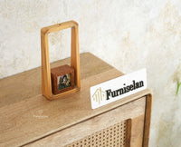 Boston Wooden Wall Hung Shoe Rack Cabinet Flip-Down Doors Natural Finish