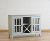 Brazil Wooden Two Glass Door Bar Cabinet Furniselan Cool-Grey