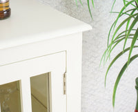 Brazil Wooden Two Glass Door Bar Cabinet Furniselan Milky-White
