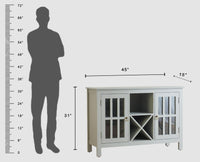 Brazil Wooden Two Glass Door Bar Cabinet Furniselan Cool-Grey