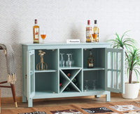 Brazil Wooden Two Glass Door Bar Cabinet Furniselan Silt-Green