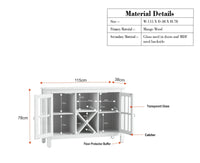 Brazil Wooden Two Glass Door Bar Cabinet Furniselan - Frosty White