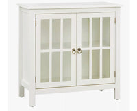 Brazil Wooden Two Glass Door Cabinet Furniselan Milky-White