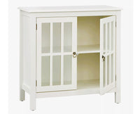 Brazil Wooden Two Glass Door Cabinet Furniselan Milky-White