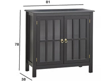 Brazil Wooden Two Glass Door Cabinet Furniselan Slate-Grey