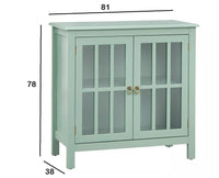 Brazil Wooden Two Glass Door Cabinet Furniselan Silt-Green