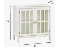 Brazil Wooden Two Glass Door Cabinet Furniselan Milky-White