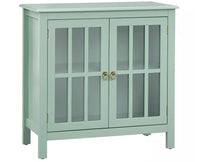 Brazil Wooden Two Glass Door Cabinet Furniselan Silt-Green