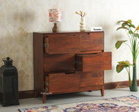 Bressels Solid Wood Chest of Drawer Storage Furniselan Brown Finish