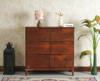 Bressels Solid Wood Chest of Drawer Storage Furniselan Brown Finish