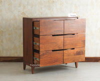 Bressels Solid Wood Chest of Drawer Storage Furniselan Brown Finish