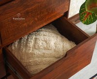 Bressels Solid Wood Chest of Drawer Storage Furniselan Brown Finish