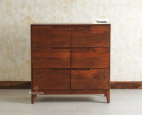 Bressels Solid Wood Chest of Drawer Storage Furniselan Brown Finish