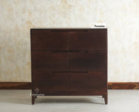 Bressels Solid Wood Chest of Drawer Storage Furniselan Grey Finish