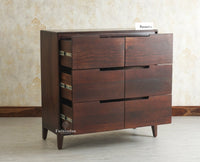 Bressels Solid Wood Chest of Drawer Storage Furniselan Grey Finish