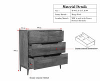 Bressels Solid Wood Chest of Drawer Storage Furniselan