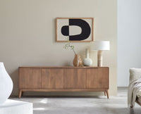Bressels Solid Wood Four Door Cabinet Storage Furniselan-Natural-Oak-Finish