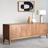 Bressels Solid Wood Four Door Cabinet Storage Furniselan-Natural-Oak-Finish