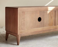Bressels Solid Wood Four Door Cabinet Storage Furniselan-Natural-Oak-Finish