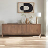 Bressels Solid Wood Four Door Cabinet Storage Furniselan-Natural-Oak-Finish