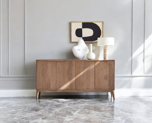 Bressels Solid Wood Four Door Storage Sideboard Cabinet Furniselan