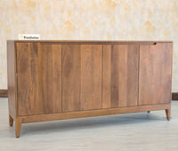 Bressels Solid Wood Four Door Storage Sideboard Cabinet - Chest of Drawer - Furniselan - Natural-Oak-Finish