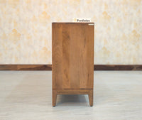Bressels Solid Wood Four Door Storage Sideboard Cabinet - Chest of Drawer - Furniselan - Natural-Oak-Finish