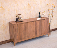 Bressels Solid Wood Four Door Storage Sideboard Cabinet - Chest of Drawer - Furniselan - Natural-Oak-Finish