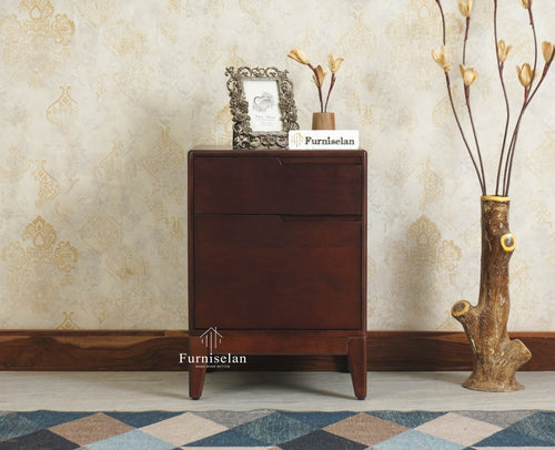 Bressels Solid Wood Side Table Furniselan Grey Finish