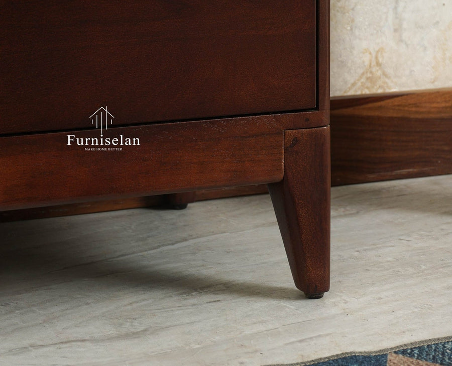 Bressels Solid Wood Side Table Furniselan Grey Finish