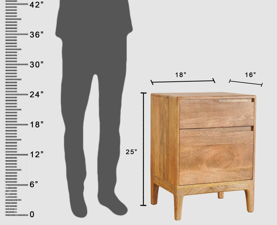 Bressels Solid Wood Side Table Furniselan - Natural-Oak-Finish