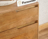 Bressels Solid Wood Side Table Furniselan - Natural-Oak-Finish
