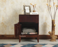 Bressels Solid Wood Side Table Furniselan Grey Finish