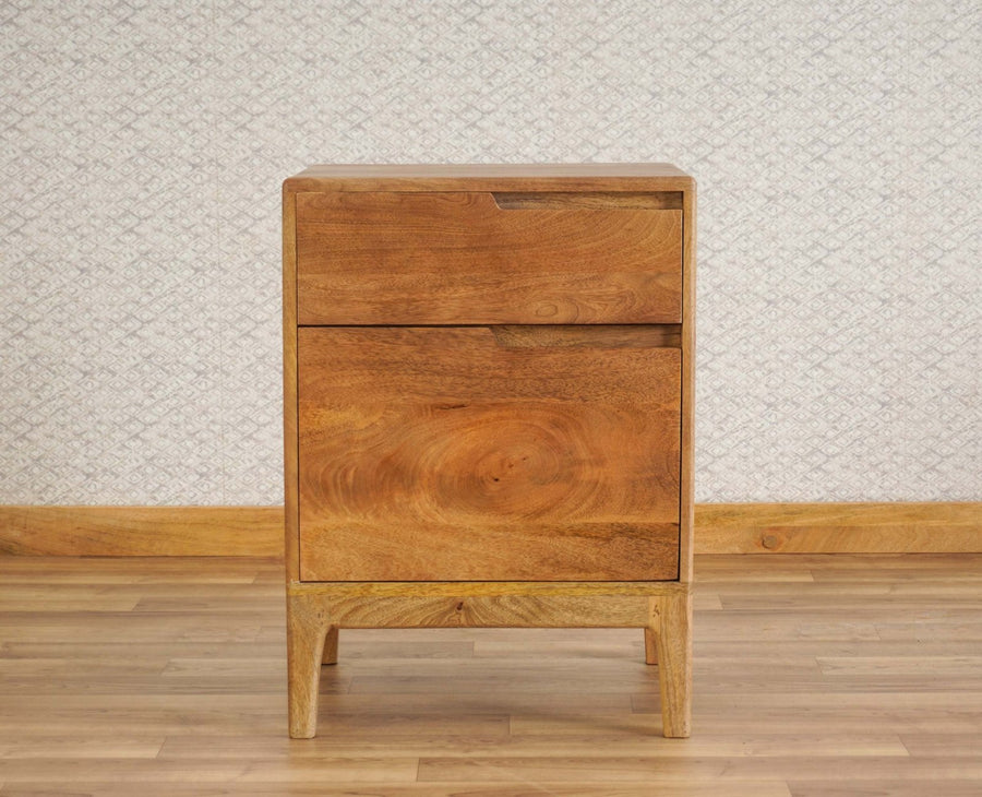 Bressels Solid Wood Side Table Furniselan - Natural-Oak-Finish