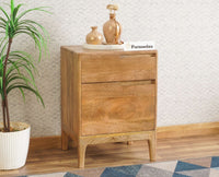 Bressels Solid Wood Side Table Furniselan - Natural-Oak-Finish