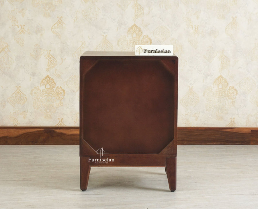 Bressels Solid Wood Side Table Furniselan Grey Finish