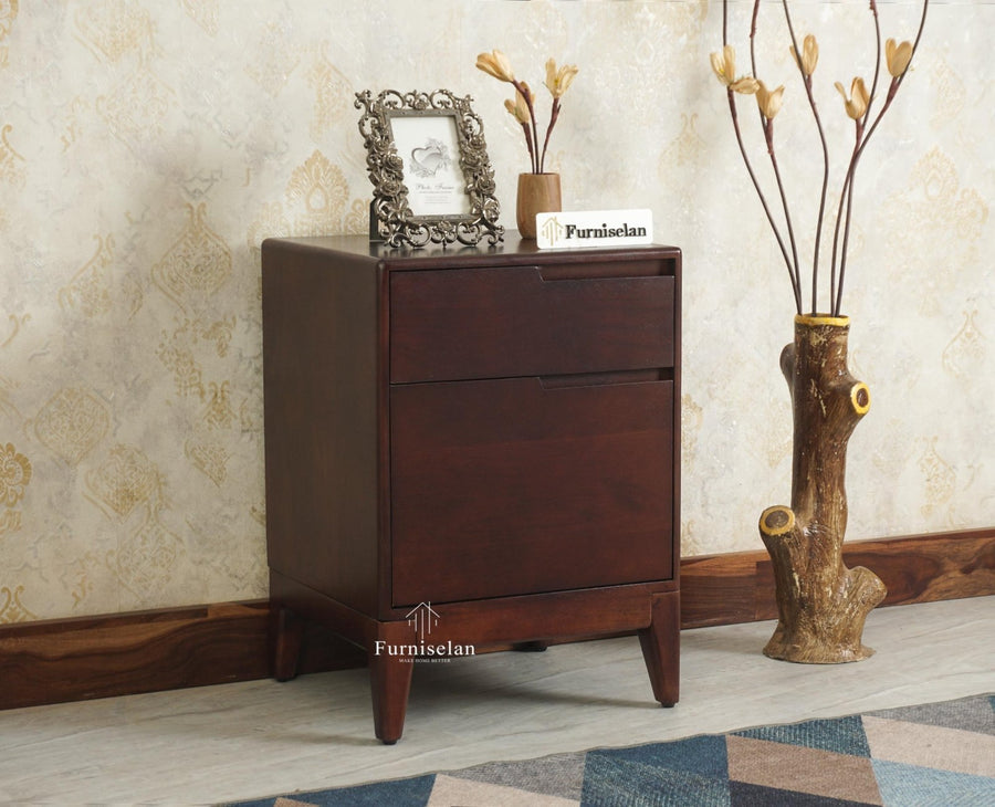 Bressels Solid Wood Side Table Furniselan Grey Finish