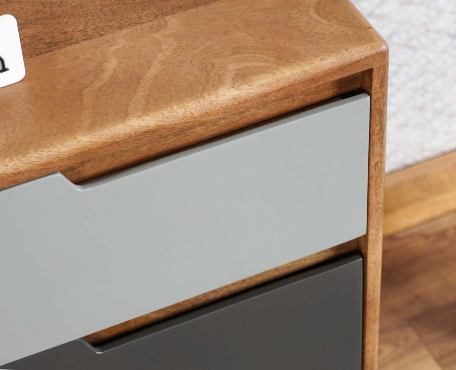 Bressels Solid Wood Side Table Furniselan - Sale-Grey-Door