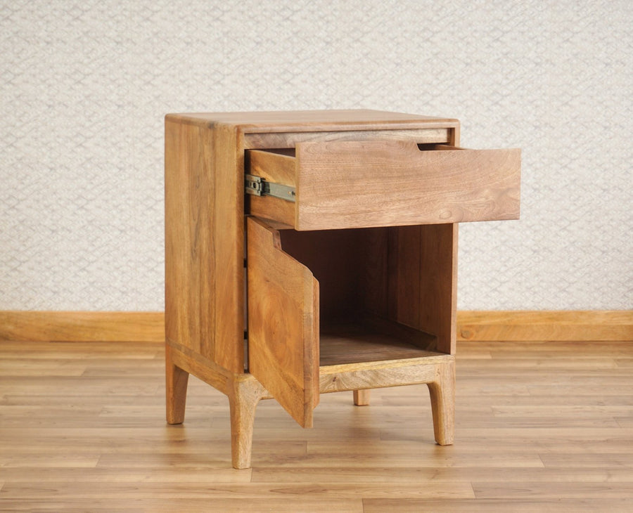 Bressels Solid Wood Side Table Furniselan - Natural-Oak-Finish