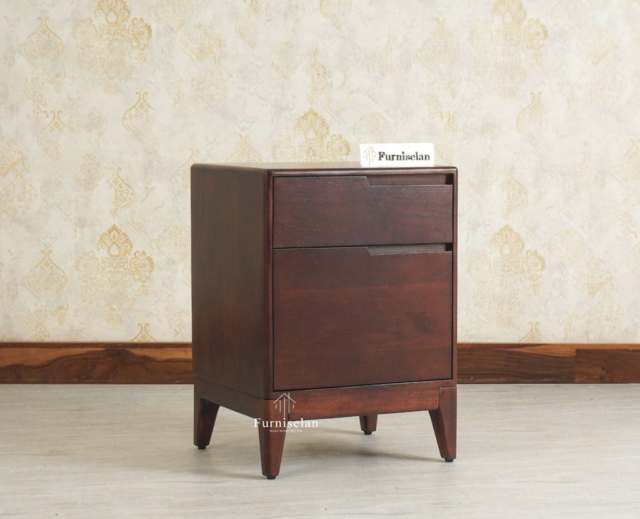 Bressels Solid Wood Side Table Furniselan Grey Finish