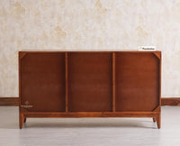 Bressels Solid Wood Three Door and Drawer Storage Cabinet Sideboard Furniselan - Brown-Finish